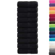 vidaXL Asciugamani per Ospiti SOLUND 10 pz Neri 30x50 cm 600 g/m²