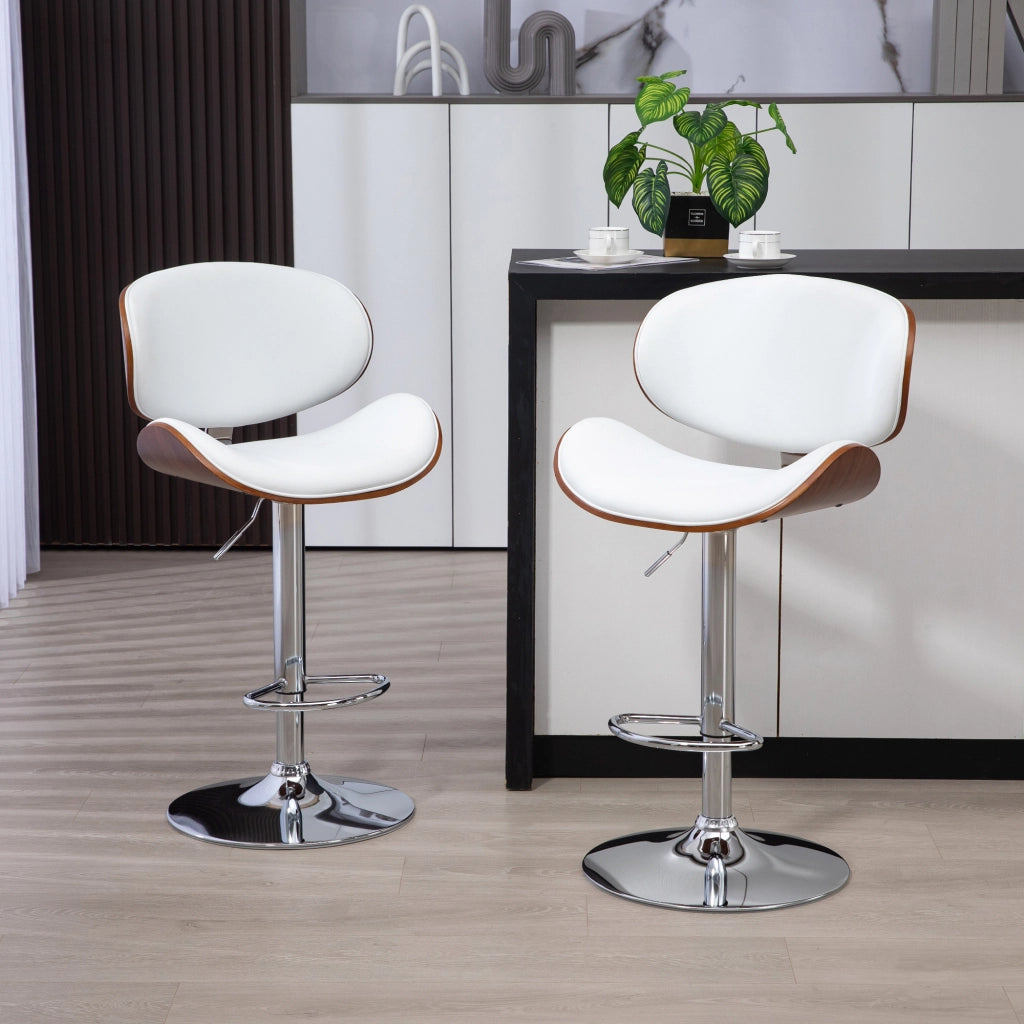 Sgabello da bar regolabile in altezza ¨C zephmum ¨C bianco 53x52x92-112 cm