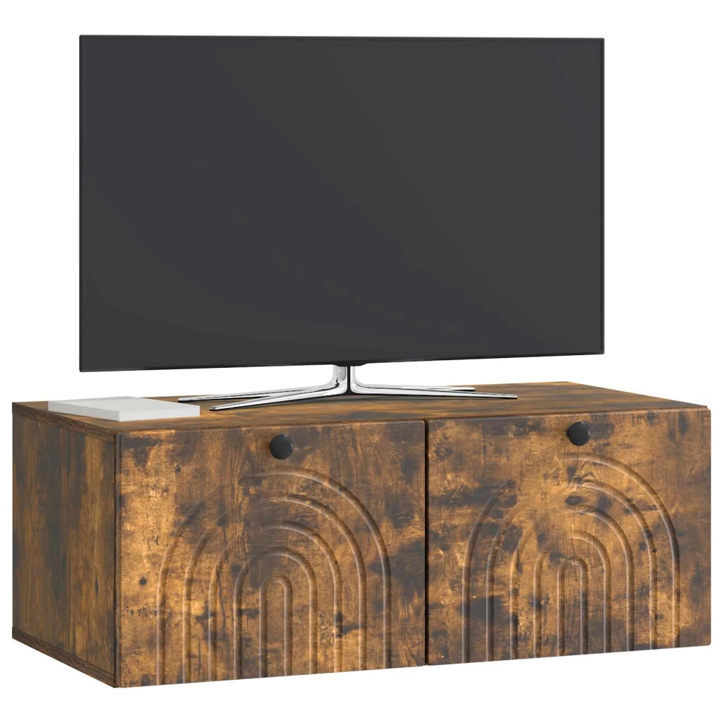 Mobile Porta TV da Muro Rovere Fumo 78,5 x 41 x 30 cm 898180