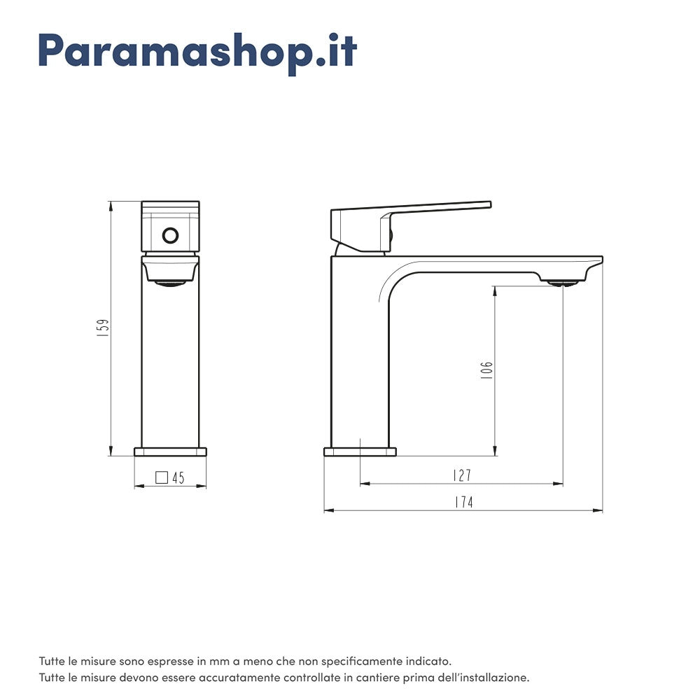 Miscelatore lavabo senza scarico slim nickel spazzolato | Ingrid