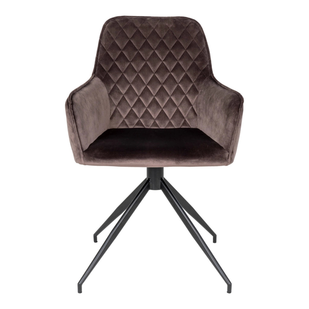 Sedia Harbo, Marrone, Velluto, 62x56x89 cm