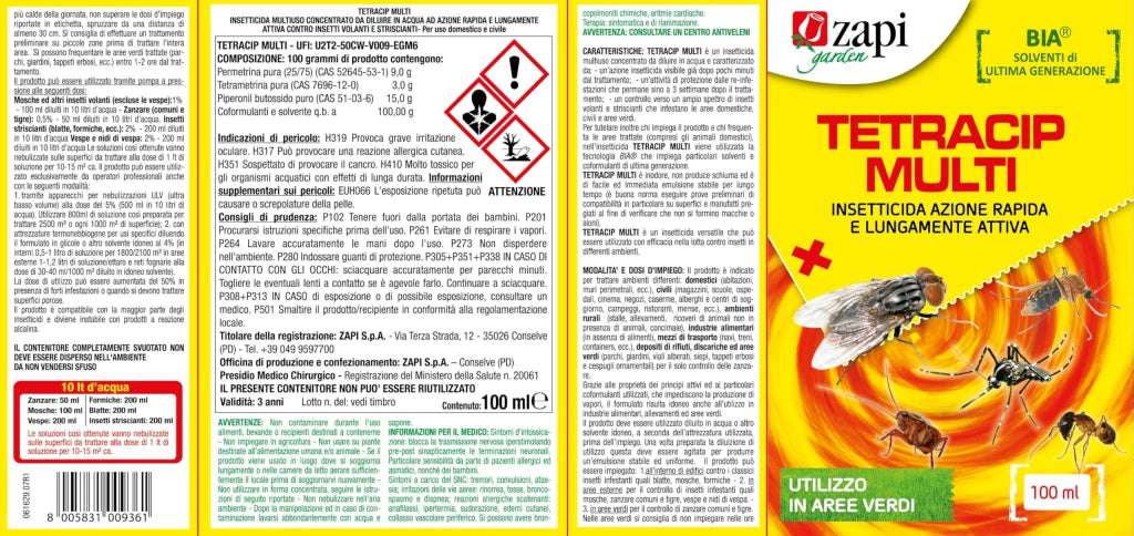 Insetticida Tetracip 100 ml Zapi