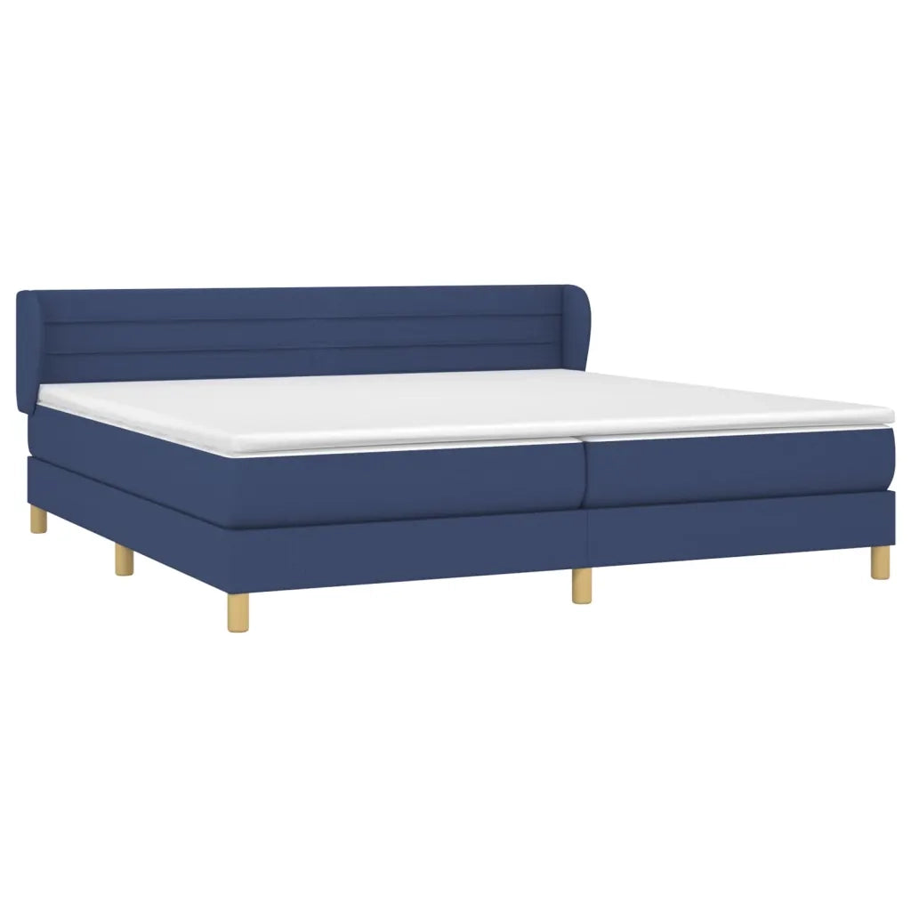 Giroletto a Molle con Materasso Blu 200x200 cm in Tessuto