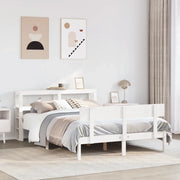 Letto senza Materasso Bianco 140x200 cm Legno Massello di Pino