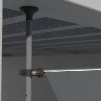 Tenda da Sole Autoportante Manuale Retrattile 3.5 x 1.2 x 2.1-3 m, Inclinazione Regolabile, Metallo Alluminio Poliestere, Grigio Scuro
