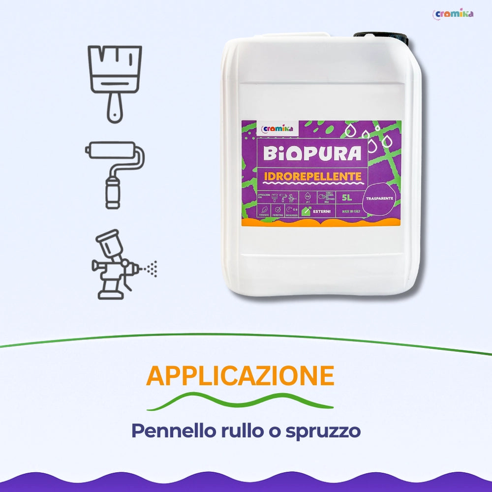 Idrorepellente siliconico trasparente acqua pronto uso linea biopura cromika *** formato 5 lt, confezione 1