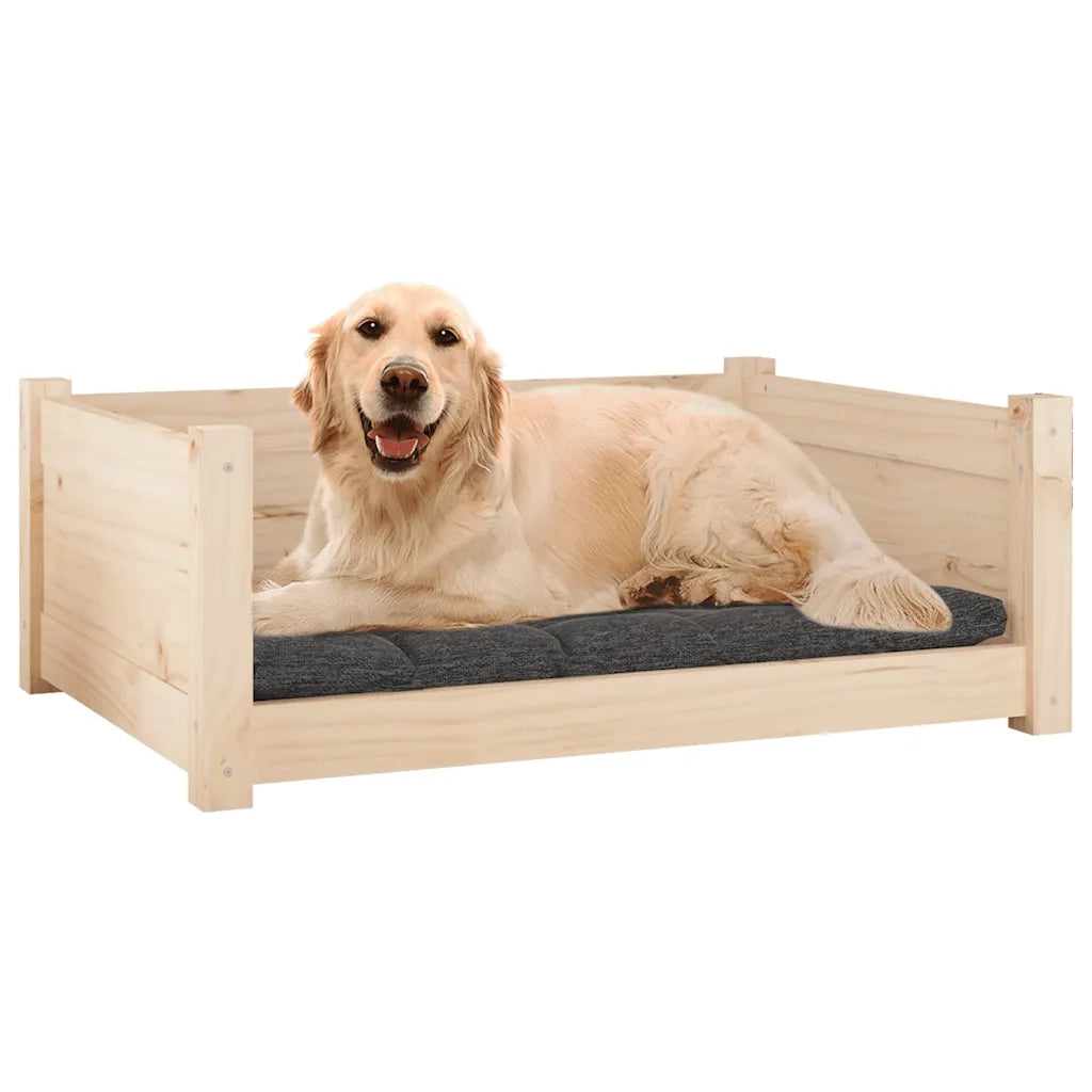 Cuccia per Cani 75,5x55,5x28 cm in Legno Massello di Pino 821452