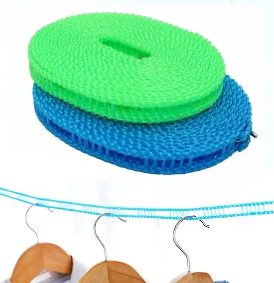 Nylon Waslijn - Resistente al Vento, Antiscivolo, Portatile per Viaggi, Campeggio, Interno ed Esterno