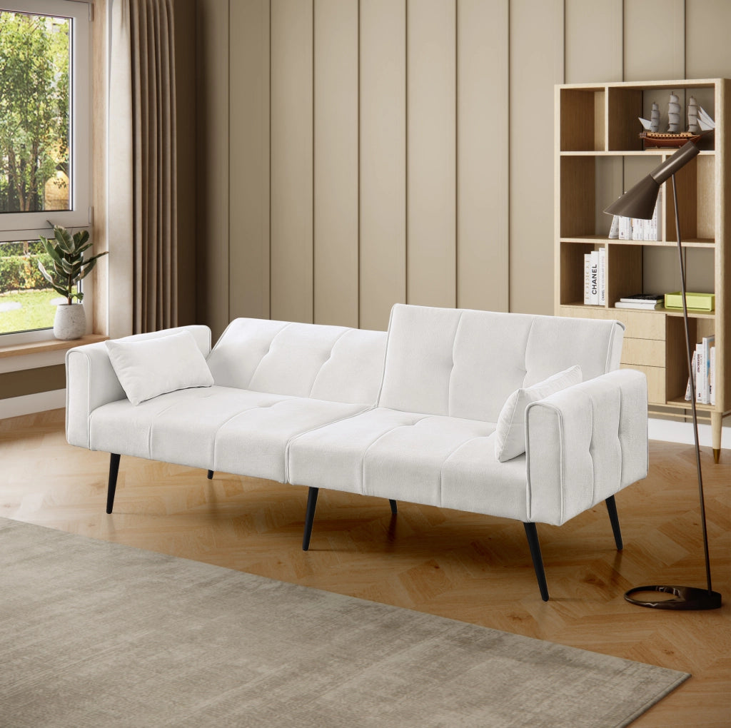 Divano letto 175x71x71 cm facile da montare in tessuto beige