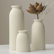 Set di 3 vasi ceramici, piccoli vasi di fiori per decorazione, arancione, giallo, bianco (beige, medio)