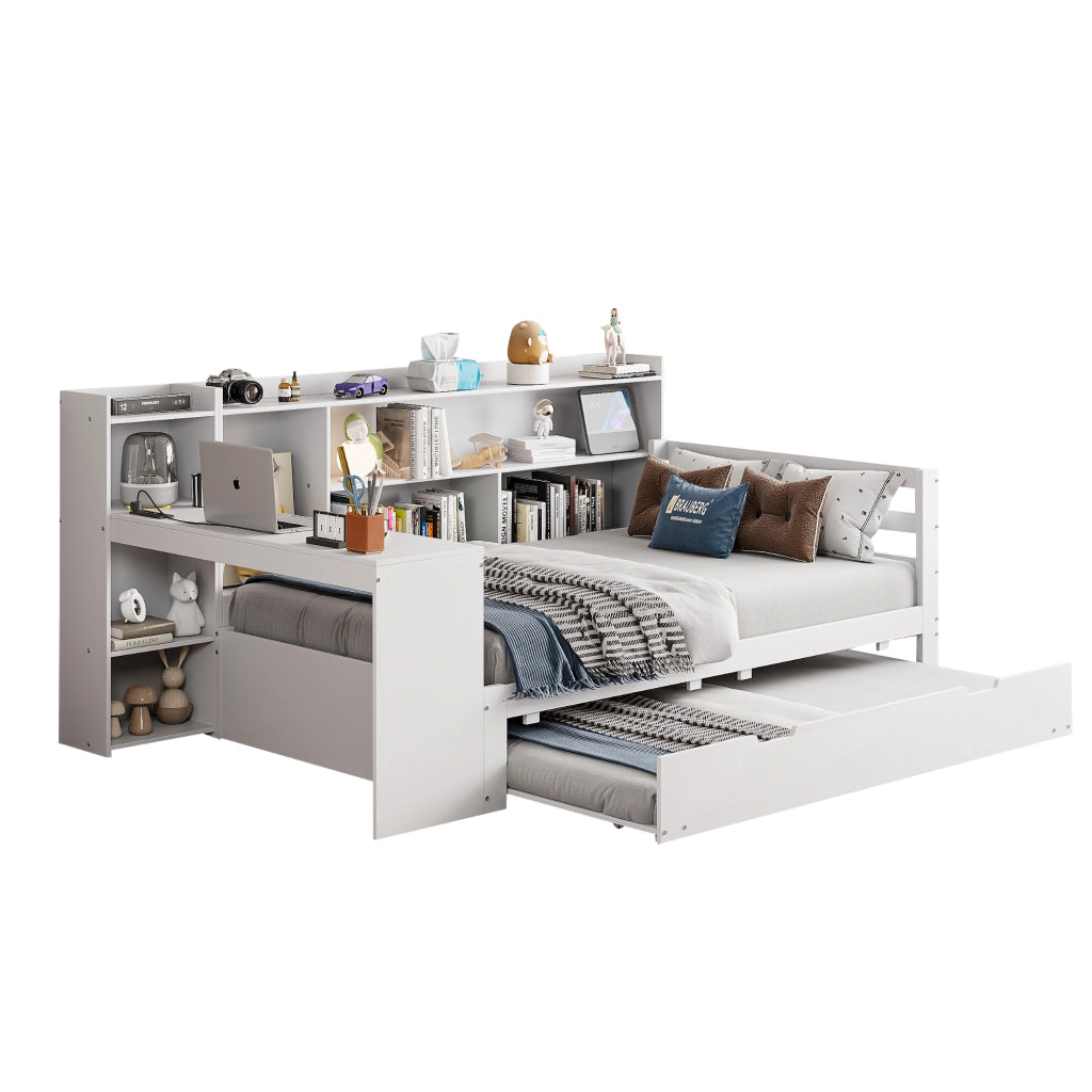 Letto divano multifunzione legno bianco 90x200 cm