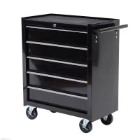 Cassettone per Utensili, Armadietto per Utensili, mobile, 5 cassetti, Acciaio, Nero
