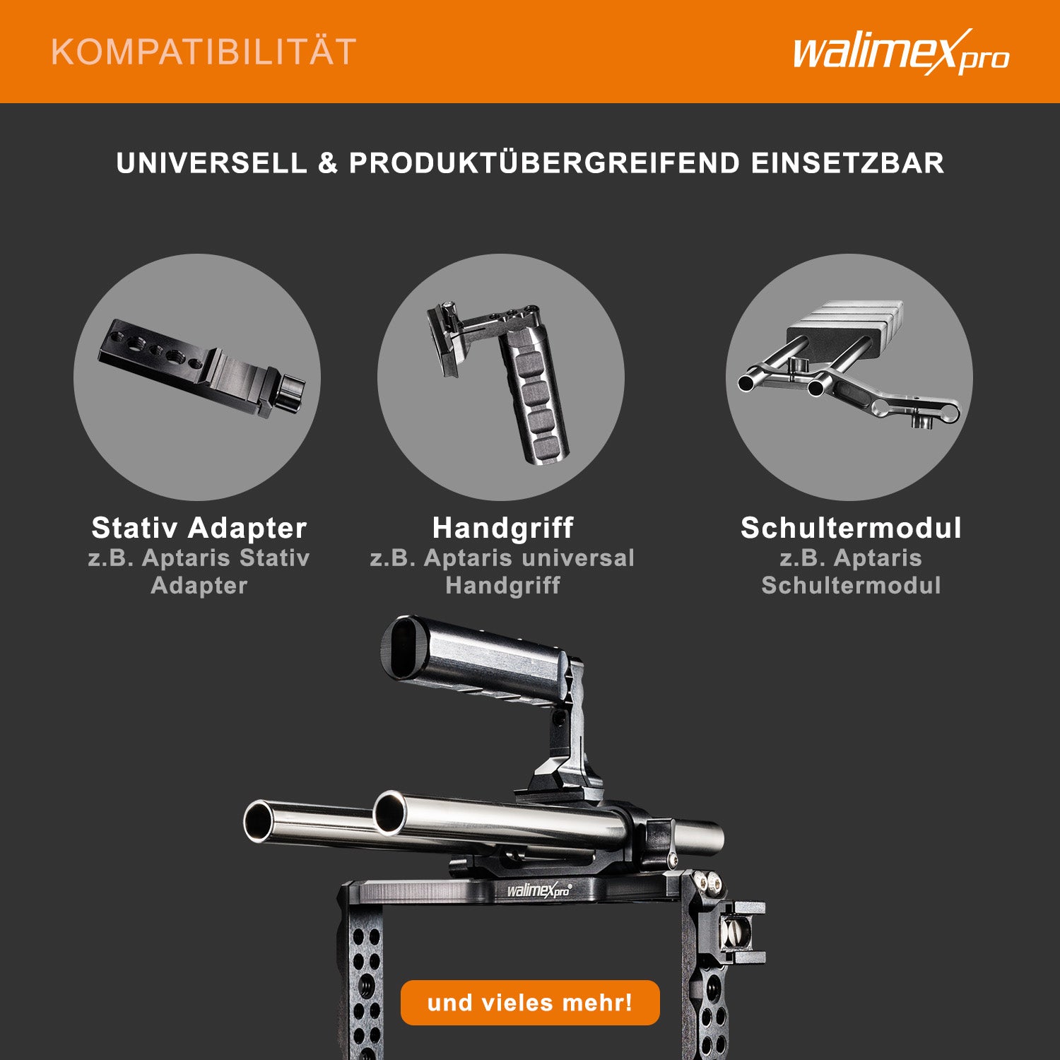 Aptaris Blackmagic Cinema Set Video Cage Rig System (incl. modulo asta 15mm) per BMC