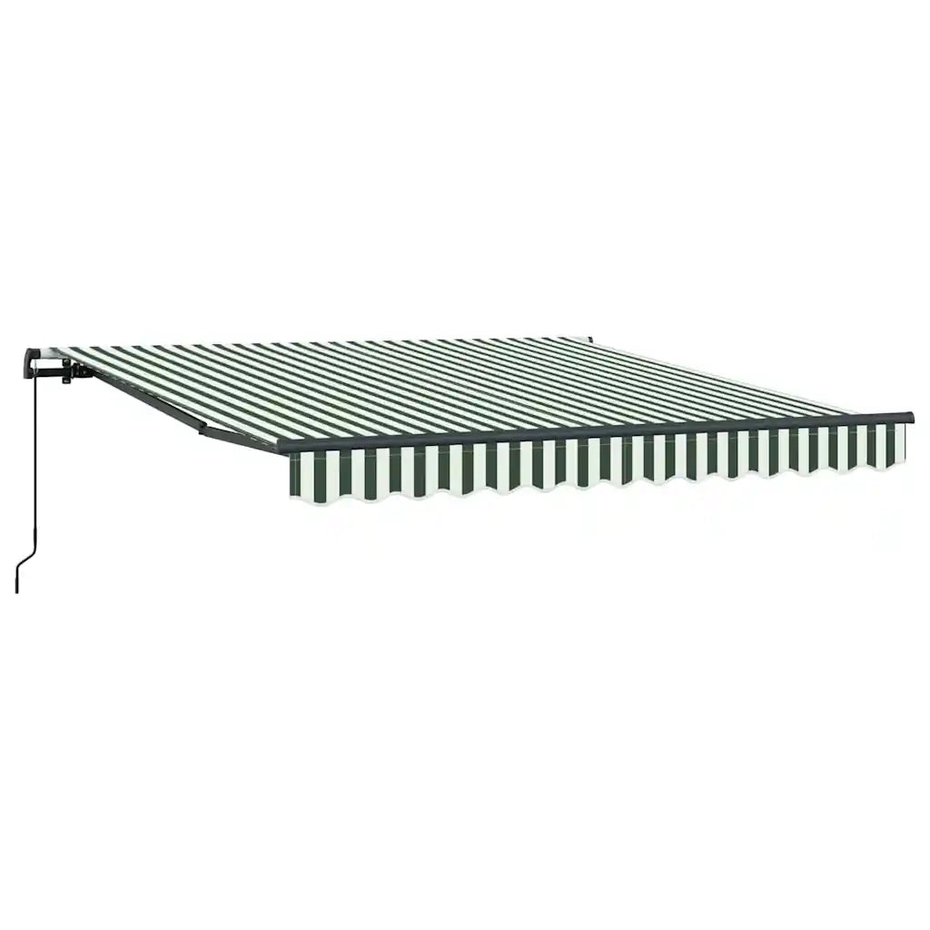 Tenda Retrattile Verde e Bianco 350 x 250 cm 3330469