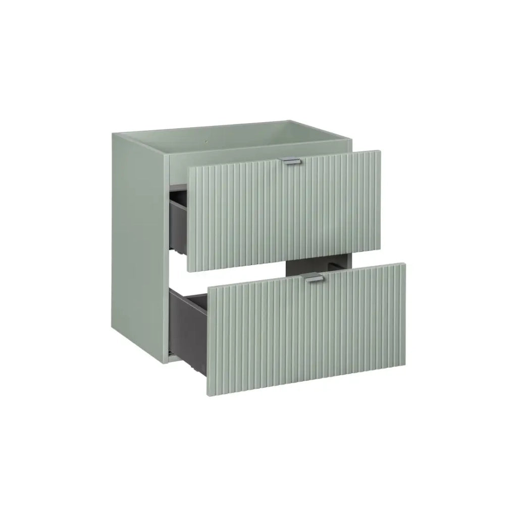 Mobile sottolavabo ELVINA – 60 cm – 2 cassetti – Verde salvia pastello – Mobile sospeso