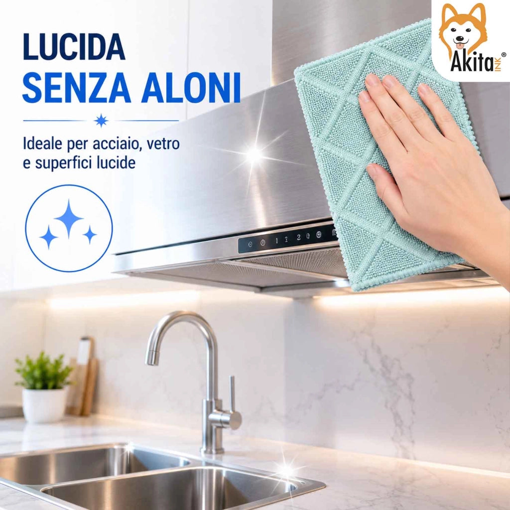 Akitaink 3 Panni in Microfibra Super Multiuso 36x36 cm