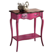 Consolle classica 1 cassetto legno rosa shabby bicolore 71x37x74 - Mobili 2G