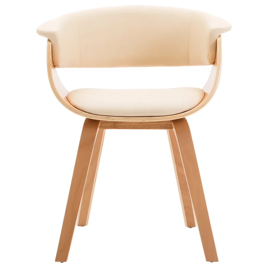 Sedie da Pranzo 4 pz Crema in Legno Piegato e Similpelle cod mxl 7838