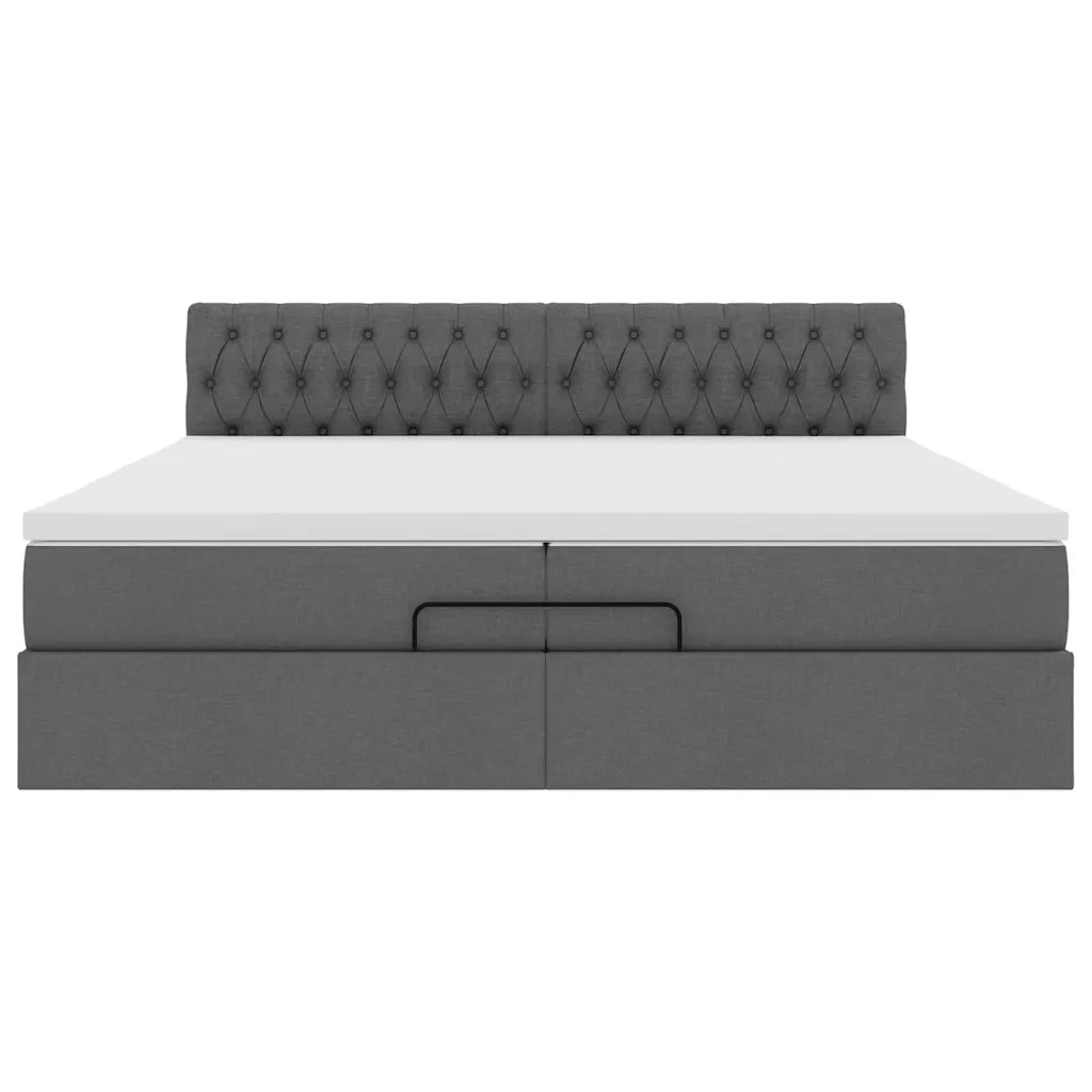 Struttura Letto Pouf con Materassi 200x200 cm in Tessuto 3312417