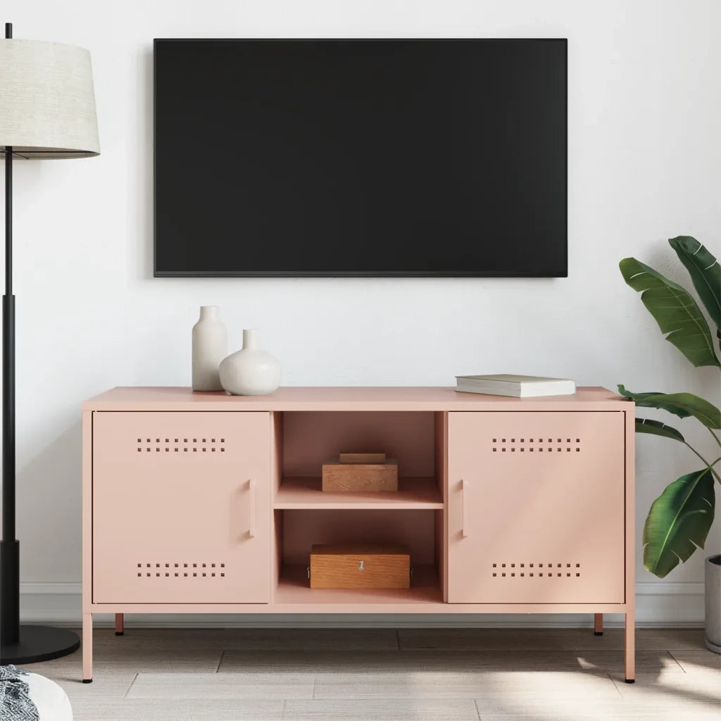 Mobile TV Rosa 100,5x39x50,5 cm in Acciaio 842989