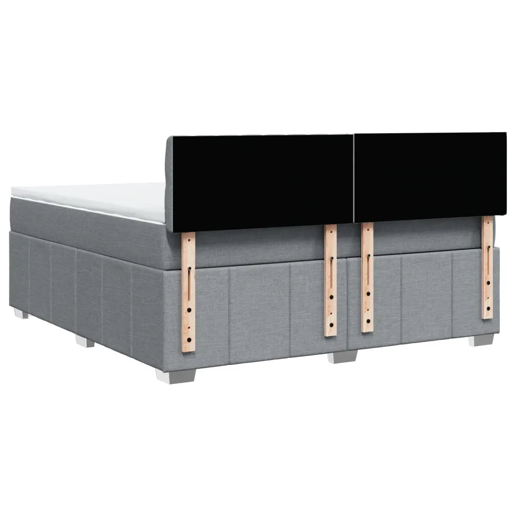 Giroletto a Molle con Materasso Grigio Chiaro180x200 cm Tessuto