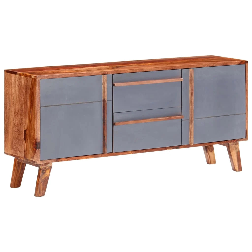 Buffet credenza cassettiera armadio mobile contenitore organizer per cucina soggiorno salotto 120 x 30 x 55 cm legno massello grigio 02_0031779