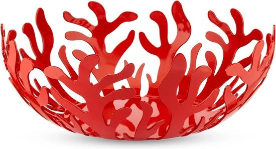 Houder di Frutta in Acciaio Inox con Gel Coating Epoxy con Ø 29 Cm - Rosso