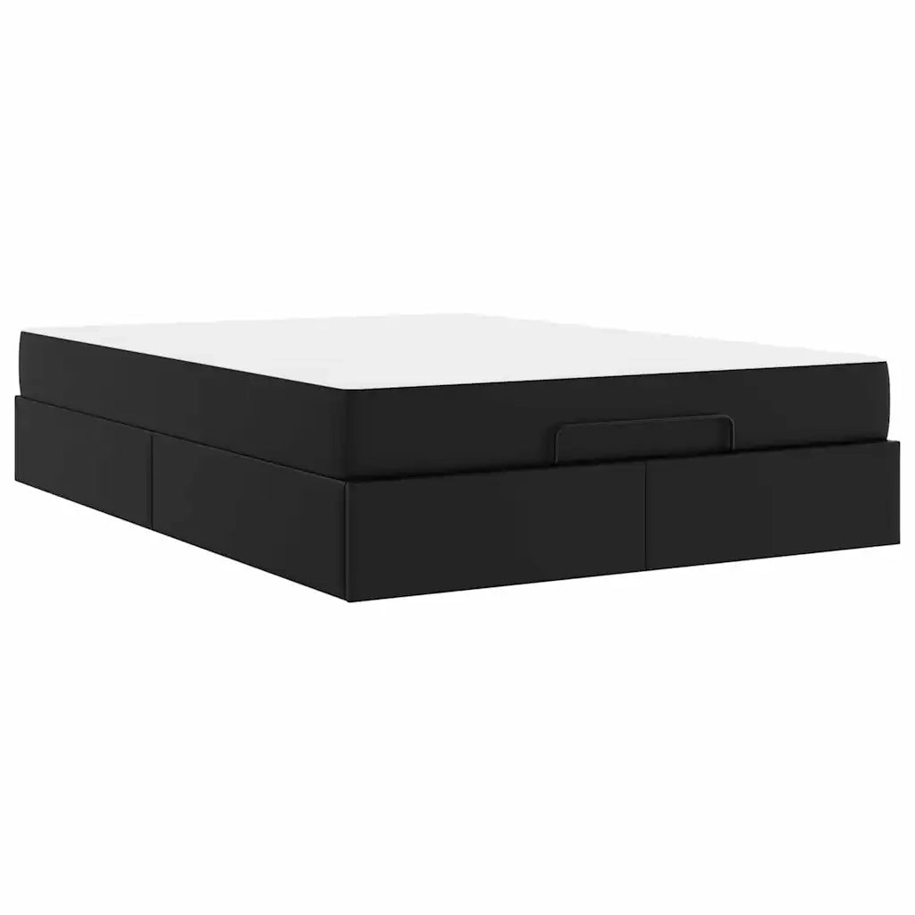 vidaXL Struttura letto con materasso Nero 160 x 200 cm Pelle sintetica