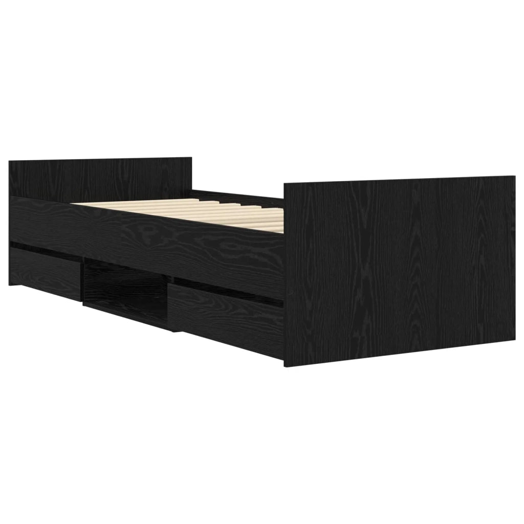 Telaio del letto con storage Rovere Nero 80 x 200 cm 3429515