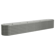 Fioriere | Cassetta per fiori | Letto Giardino Acciaio Zincato 224x40x36 cm Grigio