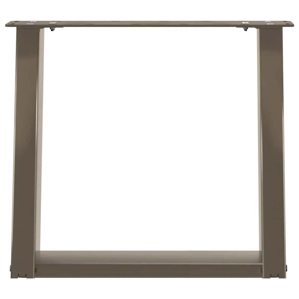 Set di 2 gambe regolabili per tavolino da caffè a forma di U 50 x 43 x 42 cm design moderno acciaio naturale 02_0057051