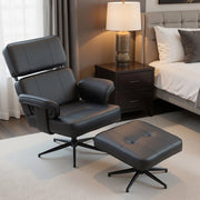 POLTRONA Reclinabile con poggiapiedi 91x79x89 cm Pelle sintetica Nero