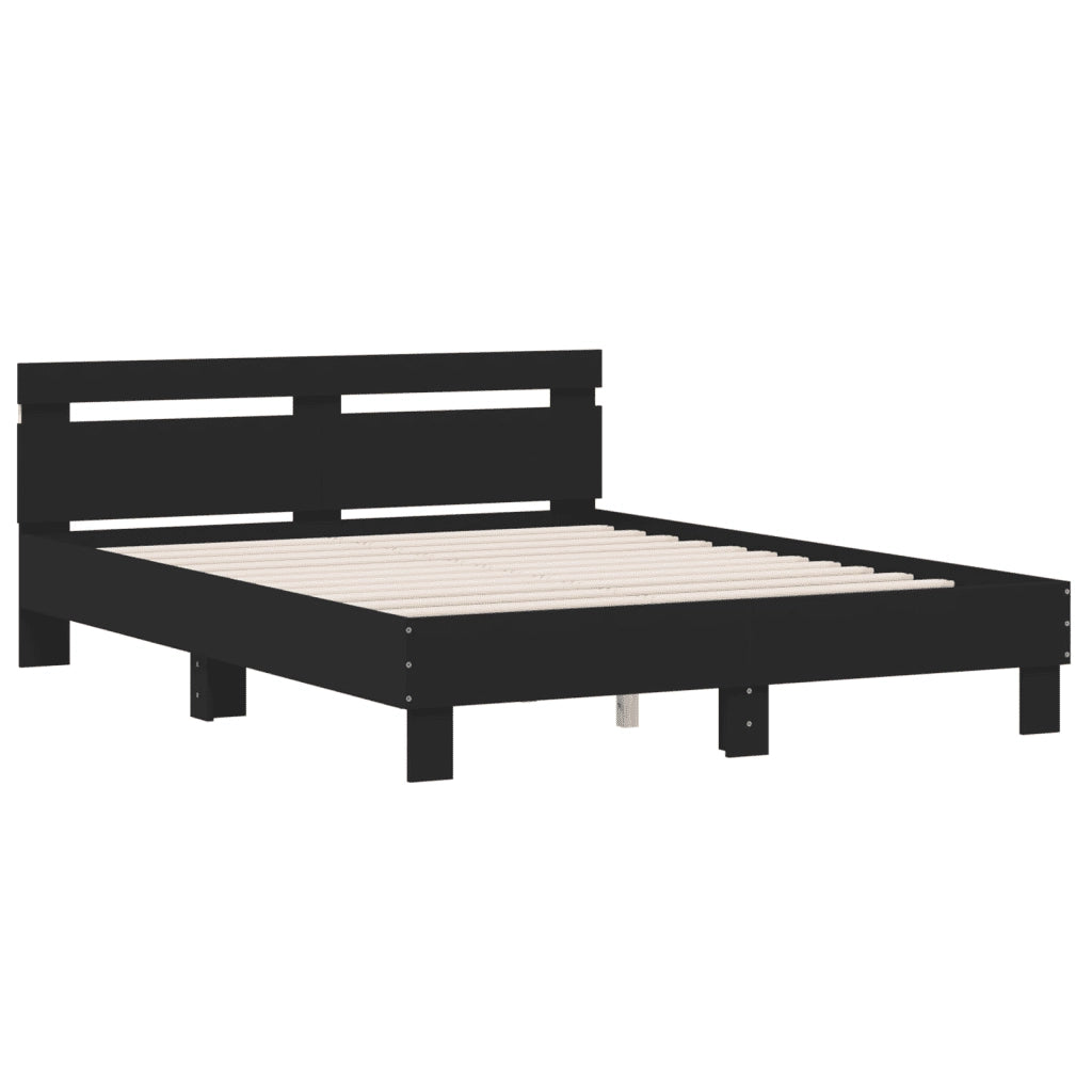 Giroletto con LED senza Materasso-Struttura Letto Nero 150x200 cm 258388