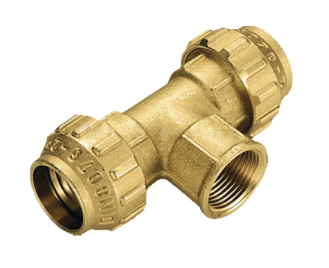 RACCORDO IN OTTONE A TEE FEMMINA ø32X1Xø32   TIEMME RACCORDERIE SPA