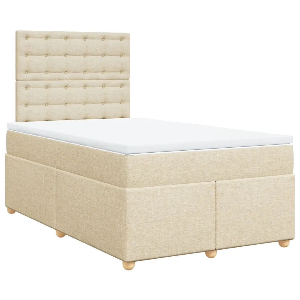 Giroletto a Molle con Materasso Crema 120x200 cm in Tessuto 3293566