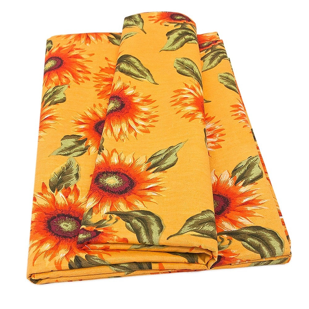 Tessuto Stoffa Girasoli Cotone Cucito Arredo Rivestimento Foderare Cuscini Divani 2,8x3 Mt Giallo