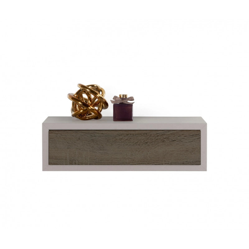 Mensola da Muro con Cassetto, Comodino Sospeso, Mensola da Parete, Marrone Talpa e Noce, 45x13,4 p20 cm - Legolo