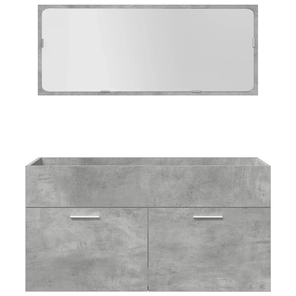 Set Mobili da Bagno 5 pz Grigio Cemento in Legno Multistrato 3324906