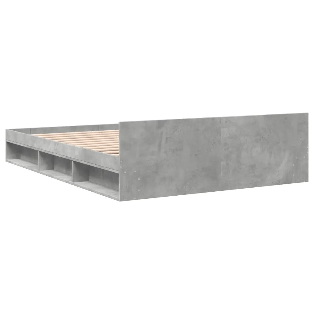 Giroletto Cassetti-Struttura Letto con contenitore Grigio Cemento 140x190 cm Legno Multistrato 463457