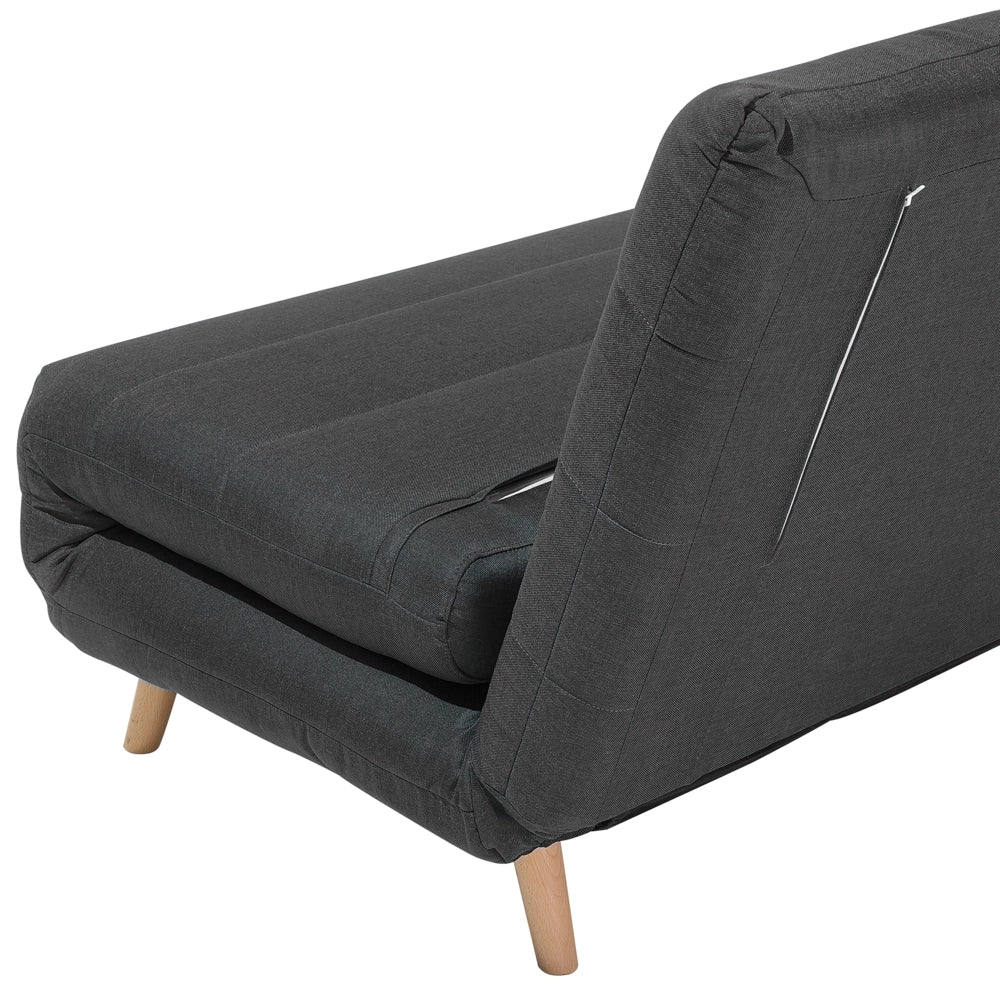 Divano letto piccolo in tessuto grigio scuro 1 posto letto pieghevole senza braccioli scandinavo