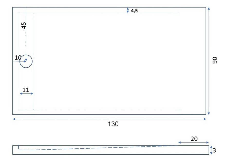 Piatto Doccia 90x200 cm in Pietra Bonussi Kamet Marrone