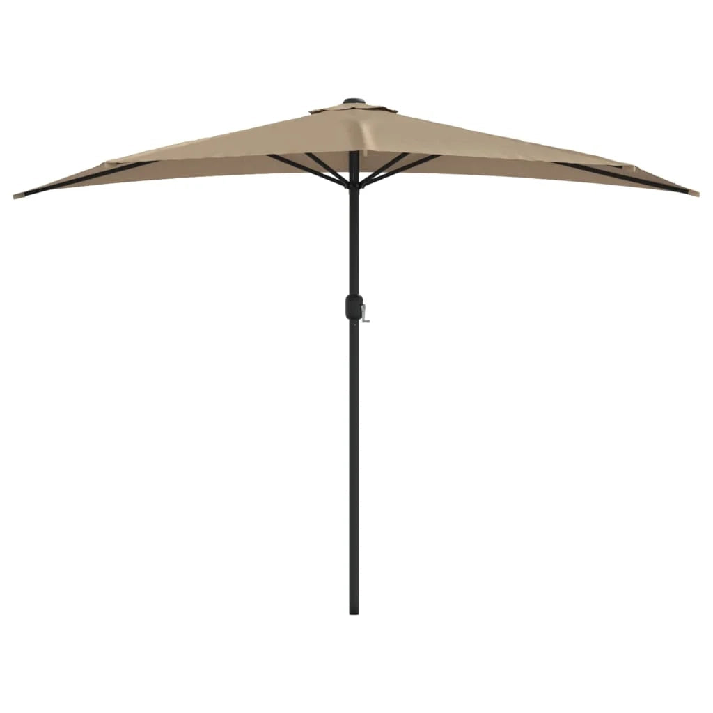 Ombrellone da balcone con palo in alluminio tortora 300 x 150 cm mezzo 02_0008307