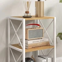 Mobiletto Scaffale per Soggiorno Cucina, Bagno 3 Ripiani Salvaspazio Legno 40x35x72.5cm