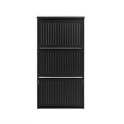 Scarpiera Con 3 Ribalte E 6 Ripiani Scarpiera Con Scomparto Aggiuntivo Portascarpe Salvaspazio Nero 61x26x120cm FSR165-H-SCH