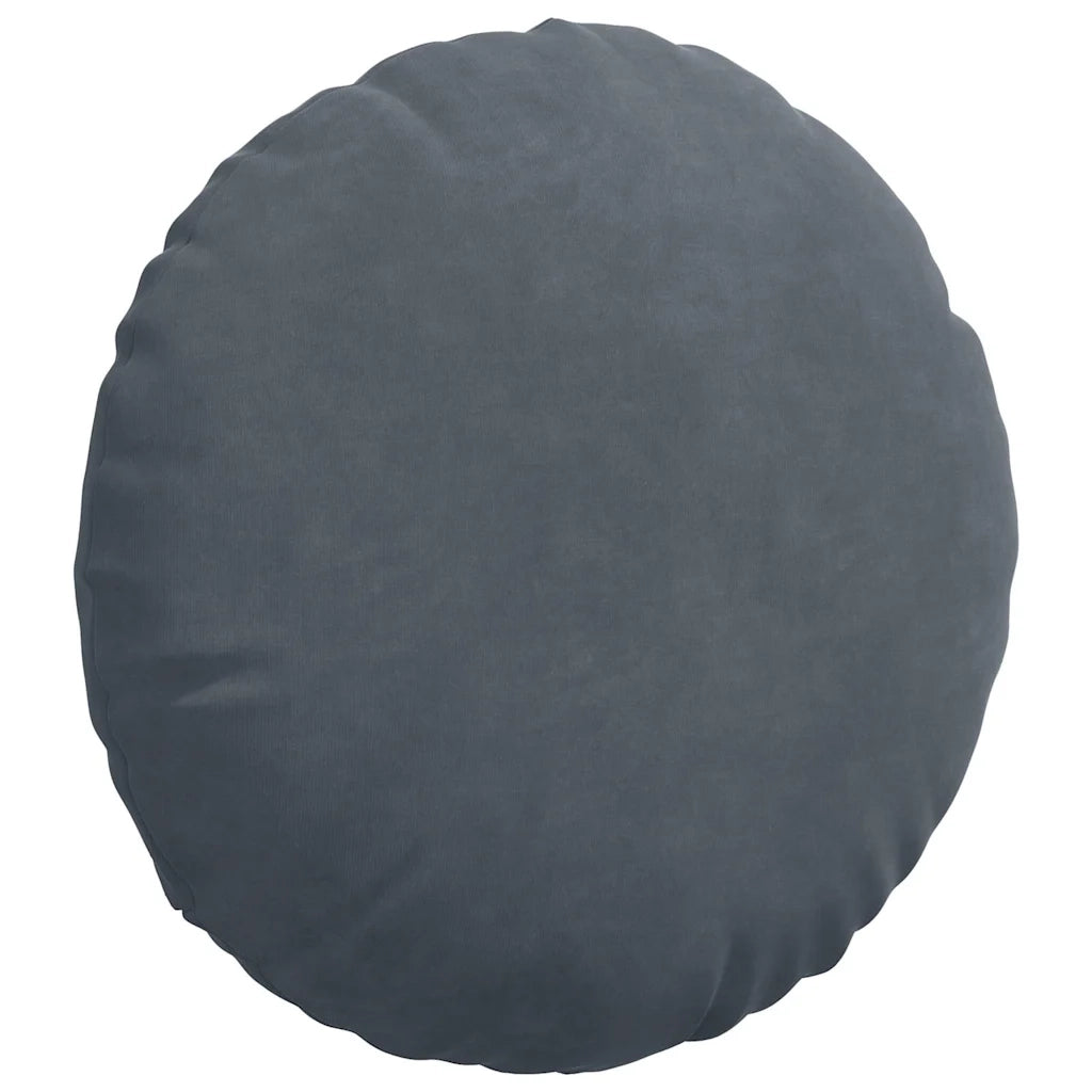 Cuscini per Seduta 2 pcs Grigio scuro Ø 40 x 13 cm Velluto
