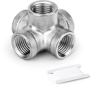 Fitting a Croce 2 Pezzi - 1/2" BSP - Acciaio Inossidabile - Tubazioni Acqua/Aria - Impieghi Industriali - Filettatura a Dente di Seghe/Aggiuntiva - Fitting di Tubo a Croce