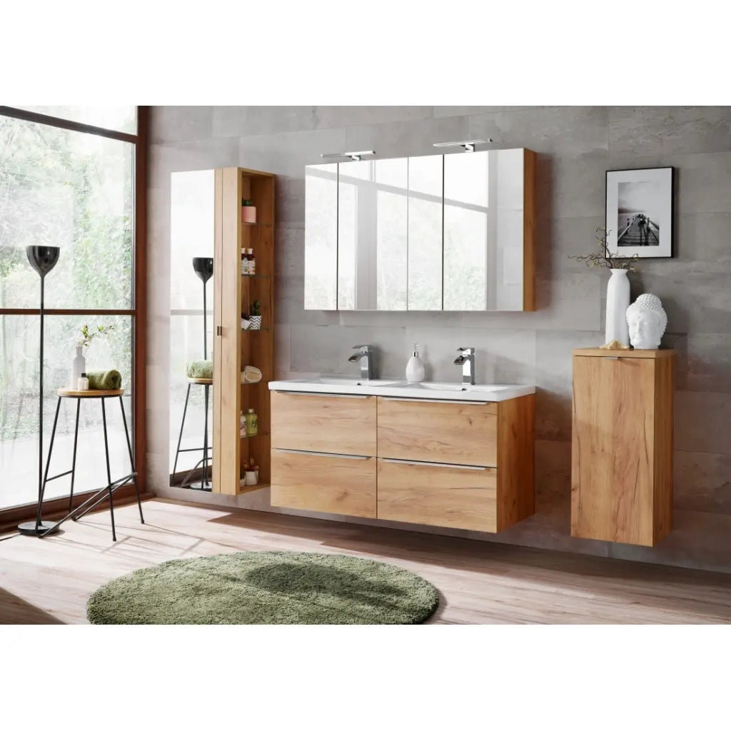 Mobile sottolavabo NALYA 60 cm – Rovere chiaro – Eleganza naturale e design sospeso