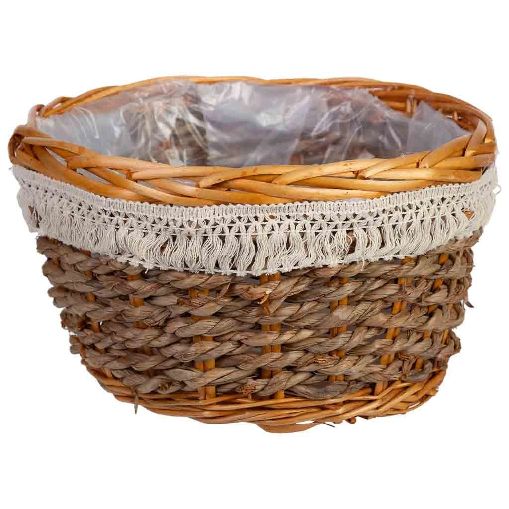 Cesto tondo in vimini marrone 25x25x15h cm