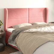 Testiera ad Orecchio Rosa 203x23x118/128 cm in Velluto