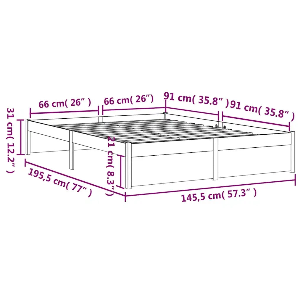Giroletto Grigio in Legno Massello 140x190 cm 814931